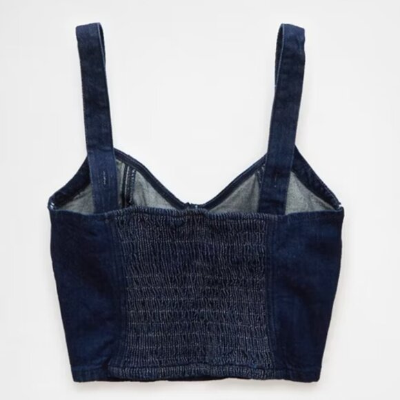 NWT American Eagle Denim Corset Top Size Dark Wash XXL - Picture 3 of 9